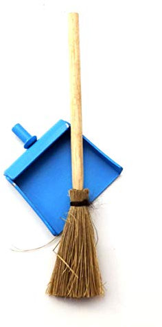 Melody Jane Puppenhaus Kehrblech & Bürste Besen Reisigbesen Miniatur Küche Reinigung Zubehör