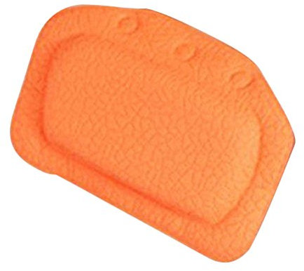 OUNONA Bad Kissen, Badewanne Spa Kissen Badewannenkissen mit Saugn?pfen, rutschfest Unterst¨¹Tzung f¨¹r Kopf, Nacken, R¨¹cken und Schultern mit weich Fasern (orange)
