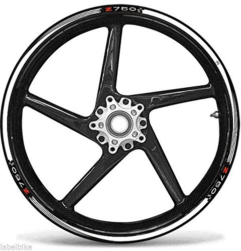 labelbike - Adesivi Strisce Moto Cerchi Ruote 17' Kit Protezioni compatibili con KAWASAKI Z750 - bianco