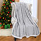 Catalonia Classy Sherpa Throw Decke, Superweiche Flauschige TV-Decken Überwürfe Weihnachten Kuscheldecke für Schlafsofas für Erwachsene und Kinder, 150 x 130 cm, Schnee Hellgrau