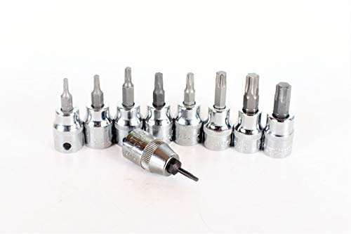 SALTUS 3/8' Steckschlüssel Bit-Einsatz-Set 9tlg T9-T50 Stecknuss Schraubwerkzeug