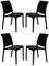 Liberoshopping Silla apilable de Polipropileno Moderna para Interiores y Exteriores jardín, Bar, Cocina, Modelo Volga (Negro, 4 sillas)