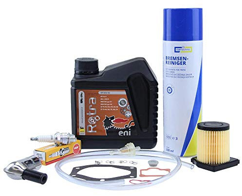 Inspektionsset Benzin Schlauch Filter Luftfilter 22mm Stecker Klassik Zündkerze B6HS Öl 85er Vergaserdichtungen kompatibel mit Hercules Prima 3 5 Optima HR Jogging MX Sachs 505/2 505 2-Gang