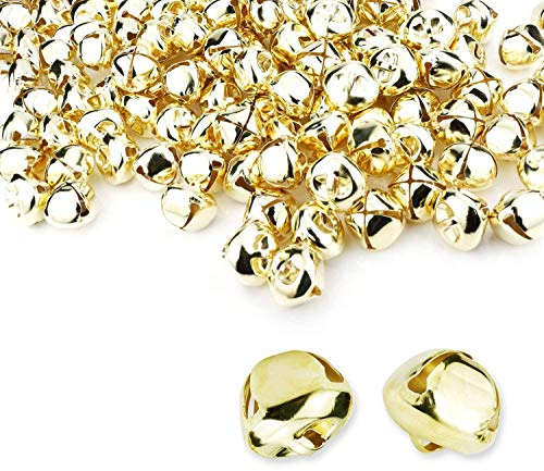 Augshy Lot de 50 clochettes de 11,2 cm en Vrac pour décoration de Noël pour la Maison et Les Animaux domestiques (doré)
