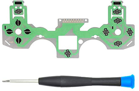MMOBIEL Flex Ribbon Conductive Film Keypad Reemplazo para el Controlador de PlayStation PS4 Dualshock 4 JDS-001 / JDS-011 Inc. (+) Destornillador