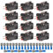 Gebildet 12pcs V-151-1C25 125V/250V 15A Momentaneo Micro Interruttore,Finecorsa SPDT 3Pin,1NO 1NC Mini Interruttore a Levetta Pulsante Tipo+24pcs Terminali