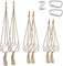 Yomiin 6er Set Makramee Blumenampel,Blumentopf Hängend Hängepflanze Boho Deko Hängeampel,Innen-Und Außenbaumwollseilpflanze Blumentopf Hängenden Korb für Innen Außen Decken Balkone