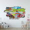 GRAVURZEILE Wandtattoo Kinderzimmer im Feuerwehr Design - Wandsticker Wandaufkleber - 3D Wanddurchbruch & Deko - Größe ca. 115 x 70 cm Farbe Feuerwehr V1