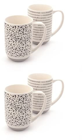 Cha Cult 2 X NEU teemando® Becher „Janosch Keramik mit Relief, 2-fach sortiert 0,5 l = 4 Becher