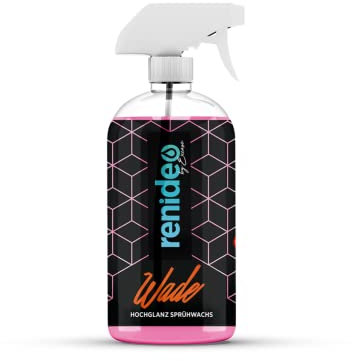renideo Auto Hochglanz Sprühwachs - Wade - Premium Schnellversiegelung für Auto-Lack, Langzeitwirkung, Wachsspray, Made in Germany, 500ml
