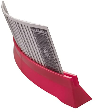 Younoo1 Porte-Carte de Jeu Support de Cartes à Jouer en Plastique, Debout pour Enfants, Support de Jeu de Carte, Organisateur Poker Dos/Uno Porte-Cartes pour Adultes, Handicapés, Seniors Rouge