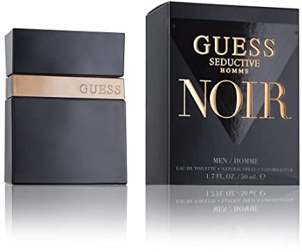 GUESS Seductive Noir, Eau de Toilette, Parfum Homme, Oriental Fougère Épicé, Parfum Sensuel Longue Durée, 50 ml
