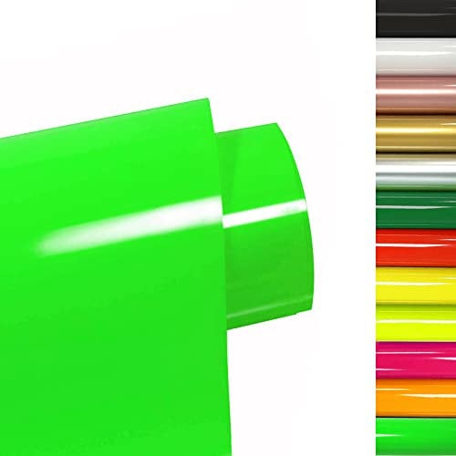 FOSER Plotterfolie Textil, 30,5cm×3m Heat Transfer Vinyl, Textil Bügeltransferfolie, für DIY T-Shirt, Stoffe (Fluoreszierende Grün)
