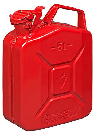 Kraftstoffkanister 5L Metall rot Reserve Benzinkanister Diesel TüV/GS/UN-geprüft