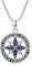 MEDWISE Kompass Halskette 925 Sterling Silber Keltisches Kette Kompass Anhänger Blauer Zirkon Kette Amulett Kompass Geschenk Keltischer Schmuck für Damen Mädchen Herren Geschenk