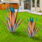 Homight Große Agave Skulptur rustikale Metall Agave Pflanze Outdoor Innendekoration Outdoor Rasen Dekoration Hof Holzpfosten Passende Garten Geeignet für Hofdekoration Terrasse ... (L&M, Blau)