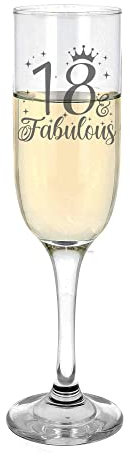 Always Looking Good 18th Birthday Gifts for Women 18 & Fabulous Engraved Champagne Flutes Present for 18 Year Old Ladies Champagne Glasses Laser Engraved Age Champagne Flute Glass