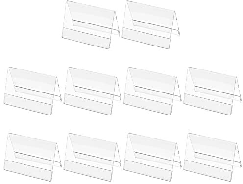 PATIKIL Name Plates for Desk 4x2.8, 10 Pack Tent Name Sign Holder Stand for Business Training Office Meeting Wedding Event, Clear