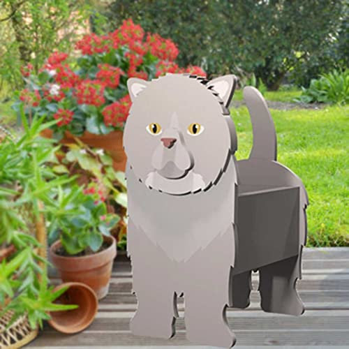 NOALED Macetero para Gatos, Lindo jardín con Forma de Gato, Maceta para Plantas, Animal 3D
