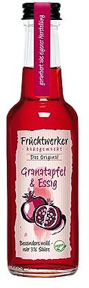 Fruchtwerker | Granatapfel & Essig | Mit Saft aus echten Früchten | 250ml Glasflasche