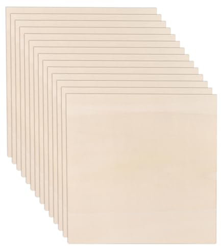 WOPPLXY 15 Stück Balsaholz, 300 x 300 x 2mm Sperrholzplatte, Quadrat Spanplatte für DIY Modell, Laserprojekte, Gemälde, Kunst und Handwerk, Heimdekoration
