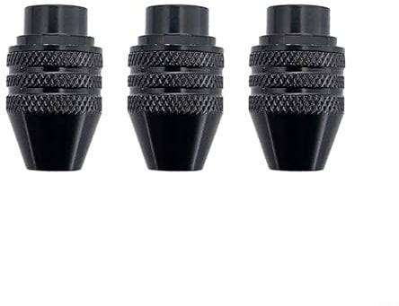 3 mandrini per trapano, 0,3-3,4 mm, cambio rapido a tre ganasce, adattatore per mandrino senza chiave (M7 x 0,75 mm di lunghezza)