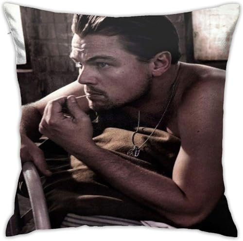 Ireser Leonardo Kissenbezug, Dicaprio, dekorativer quadratischer Kissenbezug für Sofa, Couch, Bett, Auto, 45,7 x 45,7 cm