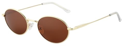 ZENOTTIC Polarisierte Sonnenbrille Damen Herren Retro Oval Metall Rahmen mit UV Schutz