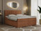 MKS MEBLE Boxspringbett Orange 200x200, Polsterbett 200x200 mit Bettkasten, Bett 200x200 mit Multipocket-Matratze H4, Boxspringbett 200x200 mit Kopfteil und Topper - H4 Orange Strukture - Susan