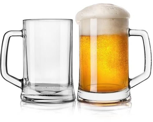 KONZEPT Bierkrug 0,5 liter, 2er Set Biergläser mit Henkel, Perfekt für Zuhause, Restaurants und Biergärten, spülmaschinenfest