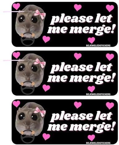 Stoßstangen-Aufkleber mit Aufschrift Sad Hamster, selbstklebend, entfernbar, lustiger Hamster, große Augen, Streich, niedlicher Fahrer-Aufkleber für Computer, Computer