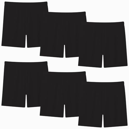 Moitiy Pantalones de ciclismo para niños, pantalones cortos para niñas, pantalones de deporte, pantalones cortos para niños, 2-12 años, 6 pares, Negro , 11-12 años