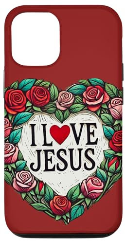 iPhone 14 I Love Jesus Christ Illustration Case