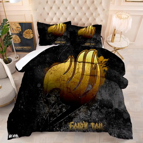 CHAOSEE Federbettdecke Und Leichte Daunendecke Von Fairy Tail Für Den Winter, 200 G/m², 100% Bio-Baumwolle, Öko-Tex-Zertifiziert, Steppdecke (Magic 04,Doppelt 200cmx200cm)