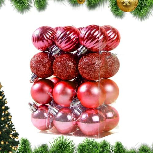 Weihnachtskugeln – Baumbehang Kugeln | 3 cm Weihnachtskugeln | bruchsichere Weihnachtsbaumschmuck für Weihnachtskranz Girlande | Weihnachtskugeln | Christbaumkugeln Ornamente