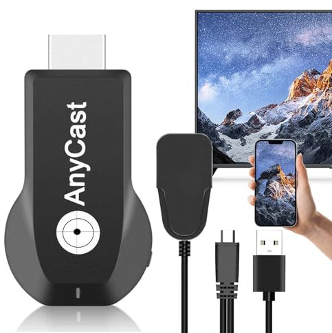 Wireless Display Adapter, 4K 1080P Wifi Dongle for TV, Mobile Screen Mirroring Receiver Dongle for iPhone/iPad/Android to TV Projector Support Miracast Airplay DLNA