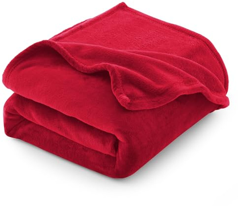 CozyLux Kuscheldecke Flauschig Decke Sofa 220x240 cm für 4 Jahreszeiten - Weich/Warm/Leicht Sofadecke Wohndecke Couchdecke für Sofa/Bett/Couch, Flanell Fleecedecke 240x220cm Rot