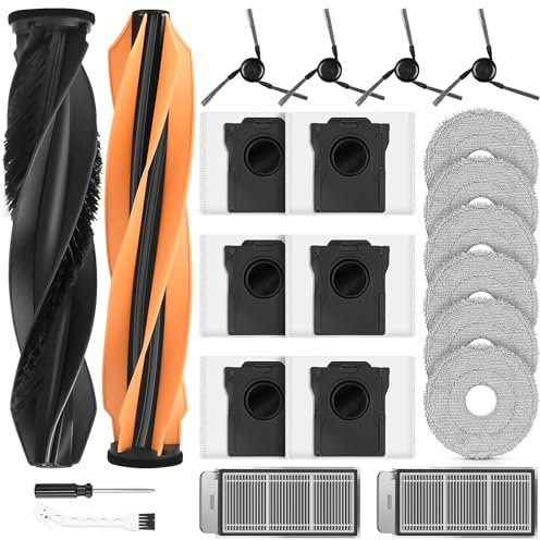 22 accesorios para robot aspirador Dreame X50 Ultra Complete / L50 Pro Ultra / X50 Master, 2 cepillos principales, 6 bolsas para el polvo, 6 almohadillas de limpieza, 2 filtros, 4 cepillos laterales