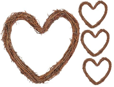 HAMPPLIES 4stücke DIY Rattan Ring Kranz Rahmen Rattan Girlande Rahmen DIY Wand Hängende Dekoration