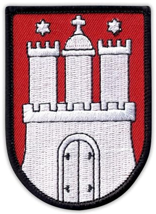 Wappen Hamburg – Aufnäher zum Aufnähen/Aufnähen – besticktes Abzeichen/Patch