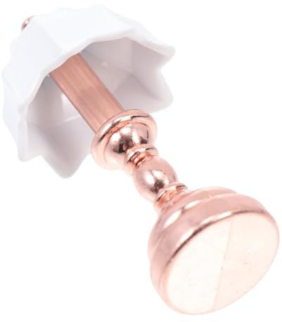FUNOMOCYA Puppenhaus Dekoration Miniatur Nachttischlampe aus Rosegold Weiß für Mini Haus Zubehör Micro Landschaftsbeleuchtung