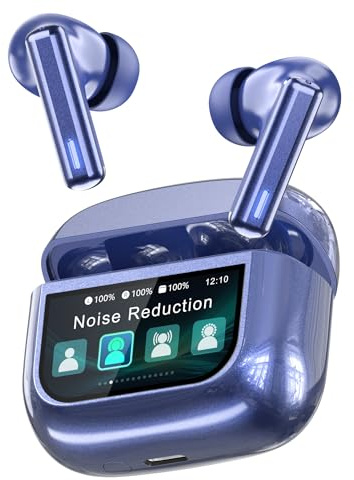 ZIUTY Wireless Earbuds Bluetooth Headphones, Ear Buds with Touch Screen, ANC ENC Noise Cancelling Transparency Mode, 40H Stereo Deep Bass, IPX7 Waterproof, Clear Calls, 5 EQ for iOS Android (Blue)