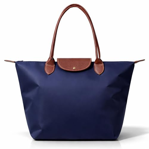 GWAWG Umhängetasche für Damen,Aufbewahrungstasche Mit Großer Kapazität, Faltbare Handtasche, Damenmodetasche,Damen Shopper Tasche (Blau, M)