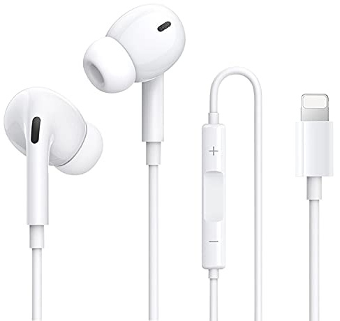 Thecoopidea, Auricolari Intrauricolari [Certificati MFi], Cuffie Cablate con Microfono e Controllo del Volume per iPhone 14/13/12/11/SE/XS/XR, Suono Stereo Hi-Fi, Comode per la Musica e per