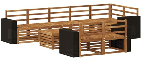 vidaXL Sofagarnituren Massivholz Akazie, Garten-Sofa, modulares Ecksofa, modernes Outdoor-Möbel, Loungeset, Akazien-Couch in Braun