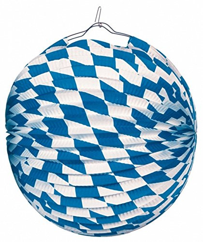 Amscan Lampion Bayer - weiß/Blaue Rauten