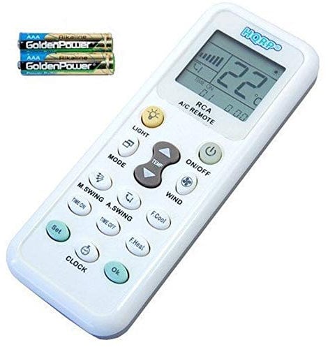 HQRP Telecomando per condizionatori d'aria Mitsubishi, Toshiba, Hitachi, Fujitsu, Hyundai, Panasonic, Diy, Daewoo, LG, Sharp, Samsung, Electrolux, Sanyo, Amcor, Carrier ed altri