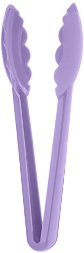 Mercer Culinary M35100PU Hell's Tools Hi-Heat 9.5-Inch Utility Tongs, Purple, Fabric | Withstands high-heat tasks up to 226°C while fabric material resists stains and odours in busy commercial kitchens.