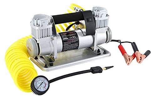 KATSU Compressore Aria Portatile Auto Professionale 150 PSI 12V 50Amp Doppio Cilindro 4WD Gonfiatore per Pneumatici per Auto per Grandi Volumi Pompa per Auto Camper Camion 451715