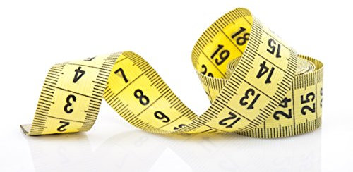 Euro Batteries Metro a nastro da sarto, 150 cm, a doppio lato con cm e pollici - Yellow